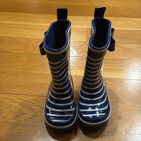 Janie and Jack girls striped rain boots size 5 . - Picture 1 of 8